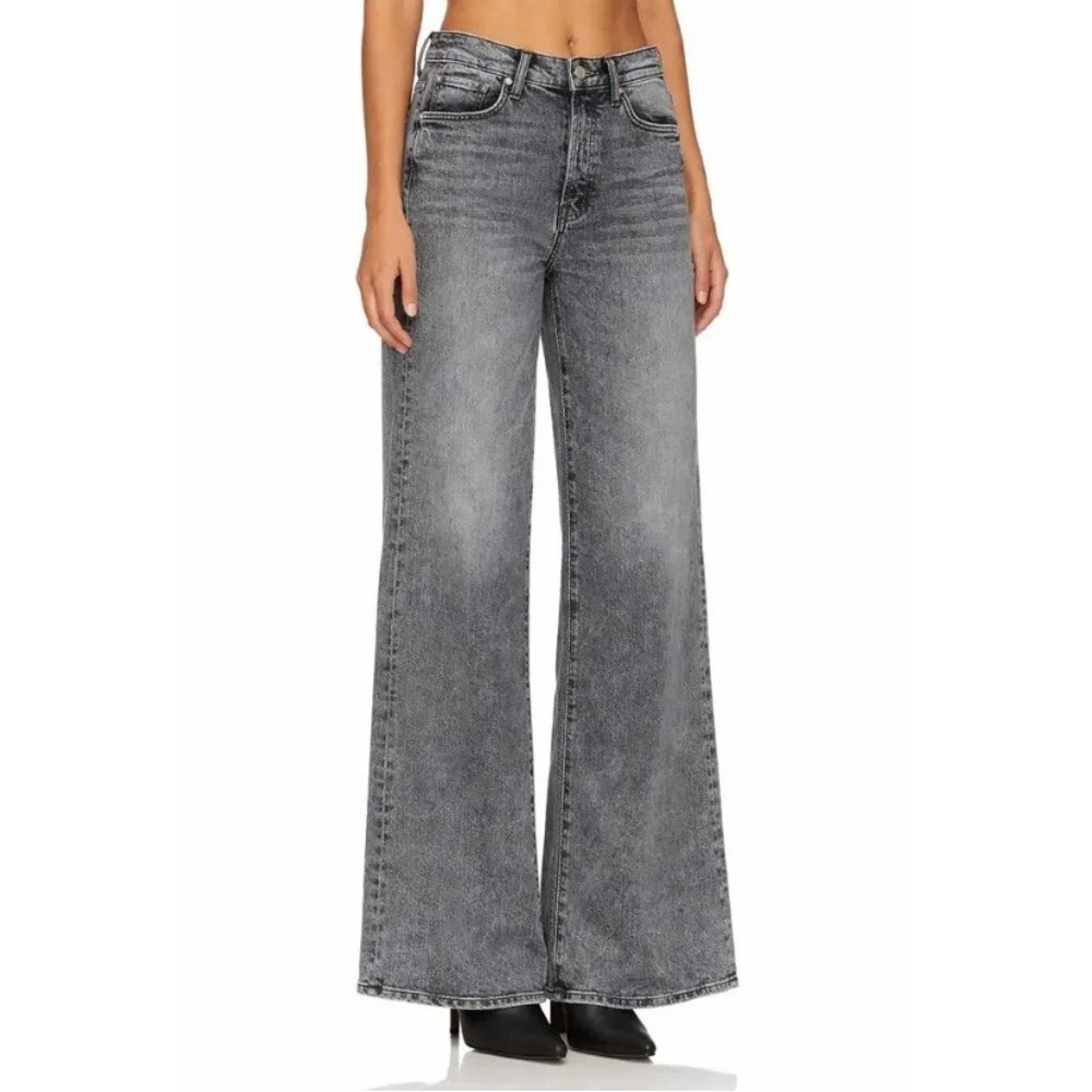 NEW Mother The Ditcher Roller Sneak Jeans Drawing A Blank Grey Wide Leg Denim 25